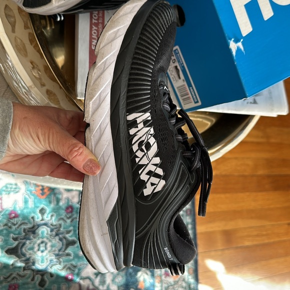 Black and White Hoka One One Sneakers-Size 7.5 - Picture 4 of 5